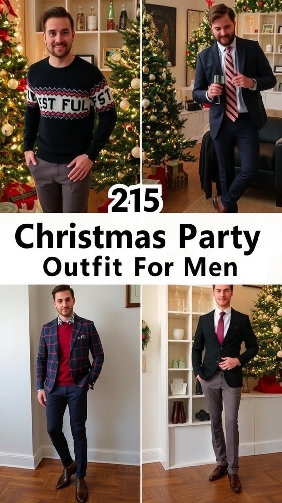 Stylish Christmas Party Outfits for Men in School A collection of men